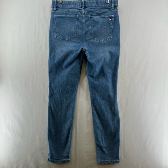 Tommy Hilfiger Jeans Women Sz 10 Skinny Hgihrise Stretchy Medium Wash Denim Blue - Picture 2 of 7